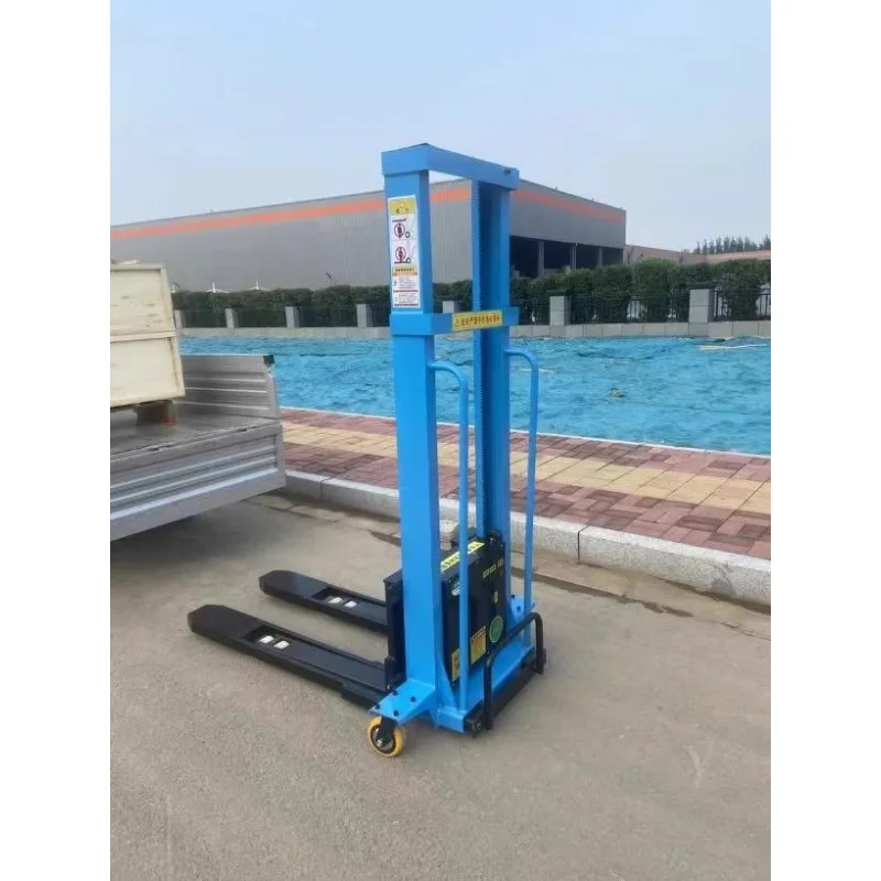 1Ton 1.6M 1.3M الذاتي تحميل رافعة شوكية الهيدروليكية الكهربائية البليت مكدس دليل رفع شاحنة مستودع المعدات اللوجستية #6