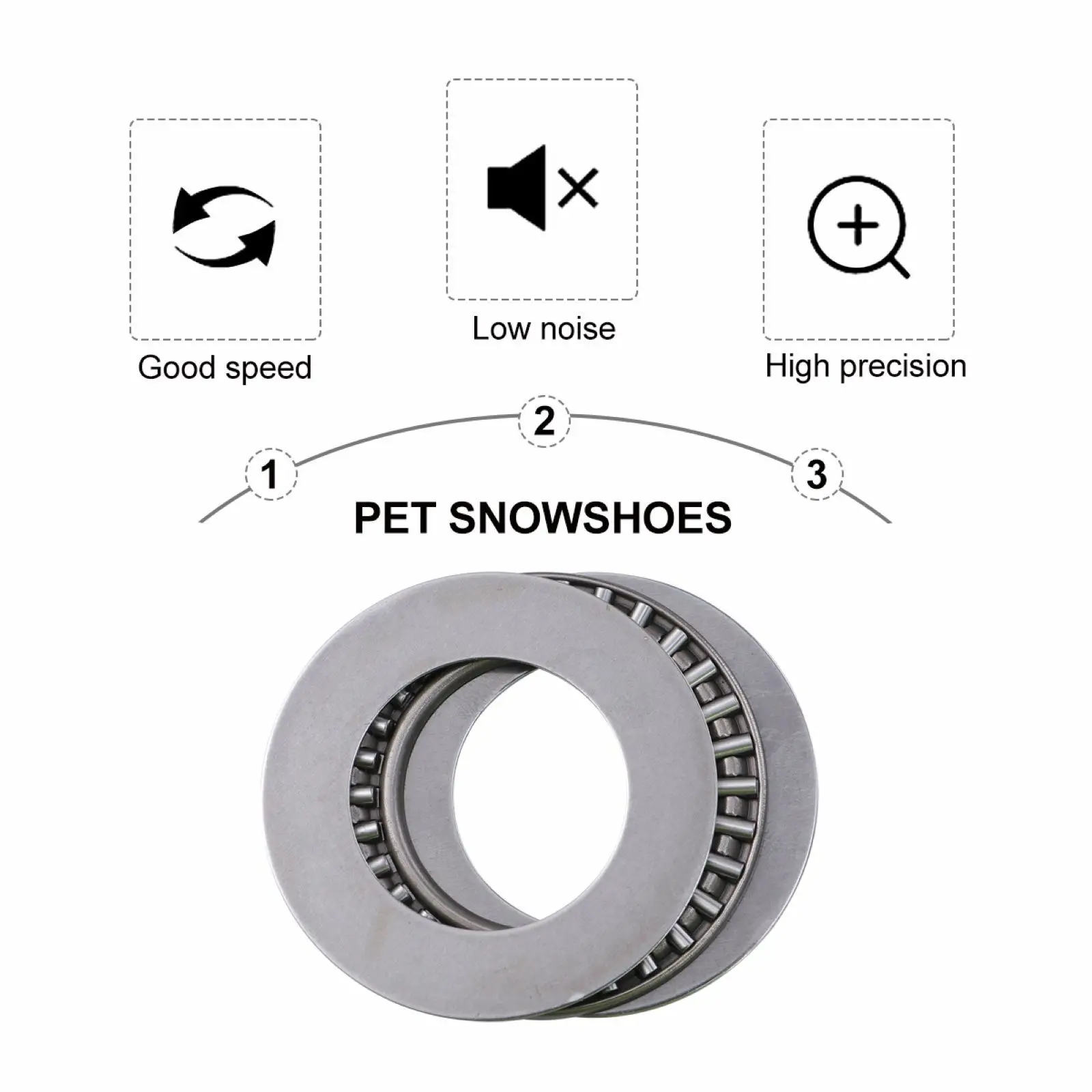 

10 pcs Thrust Needle Roller Bearings Steel Cage Single Direction Axial Load Heavy Duty Low Noise Smooth Rotation Metal Flat