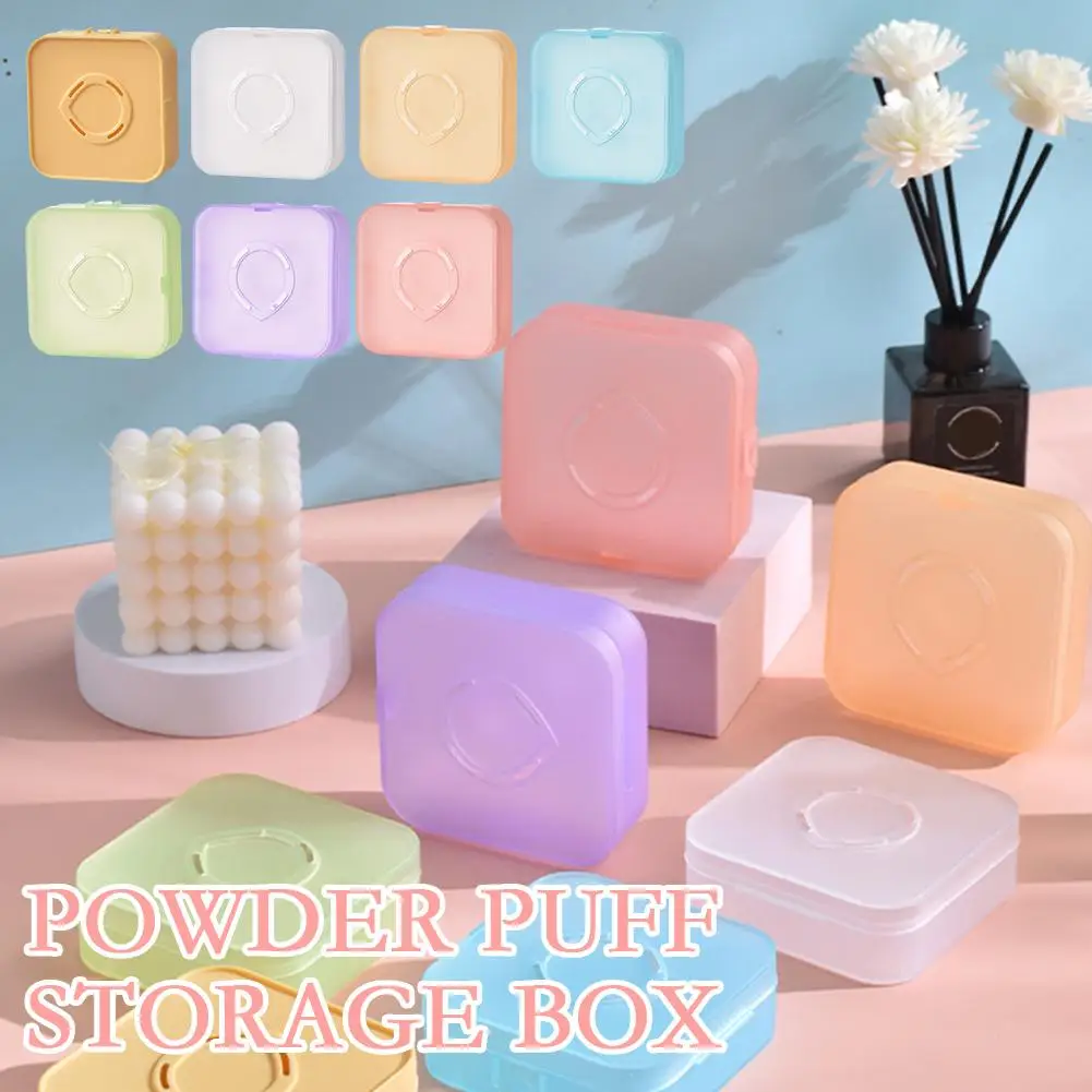 1PC Portable Powder Puff Storage Box Breathable Dustproof Large Container Capacity Makeup Powder Puff Case Camera Box X2B5