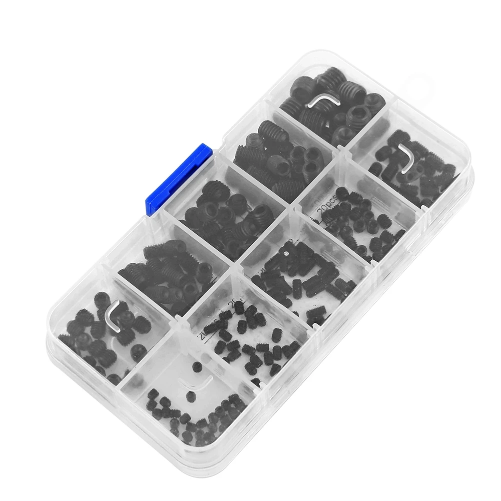 240 Socket Screw Assortment Allen Head Socket Hex Set Grub Screw Box Kit DIN916 M3-M8