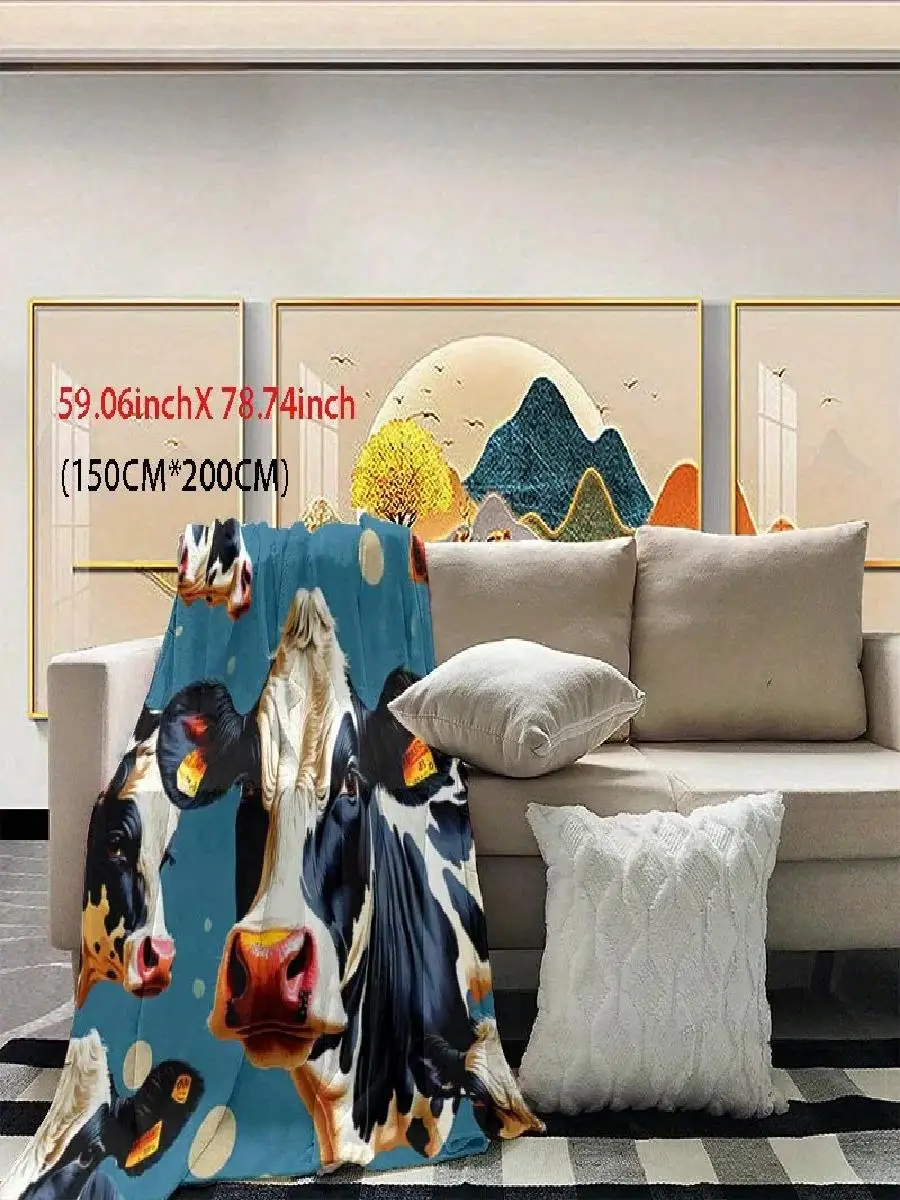 pc Office Bed Pattern Flannel Blanket AllSeason Soft Warm Nap Blanket Multifunctional Gift for Home Car Travel