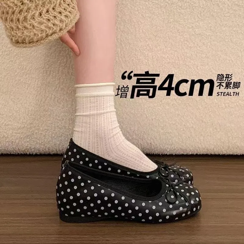 Women Mary Jane Shoes Fashion Internal Elevation Slip on Shoes Ladies Spring Autumn Concise Footwear