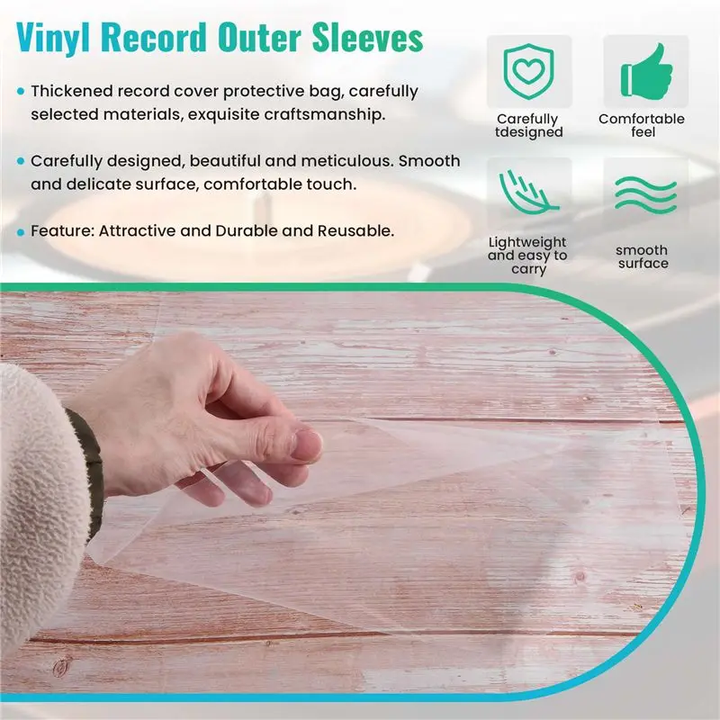 30 Flat Open Top Bag 6.7Mil Strong Cover Plastic Vinyl Record Outer Sleeves For 12 Inch Double / Gatefold 2LP 3LP 4LP-AEF7