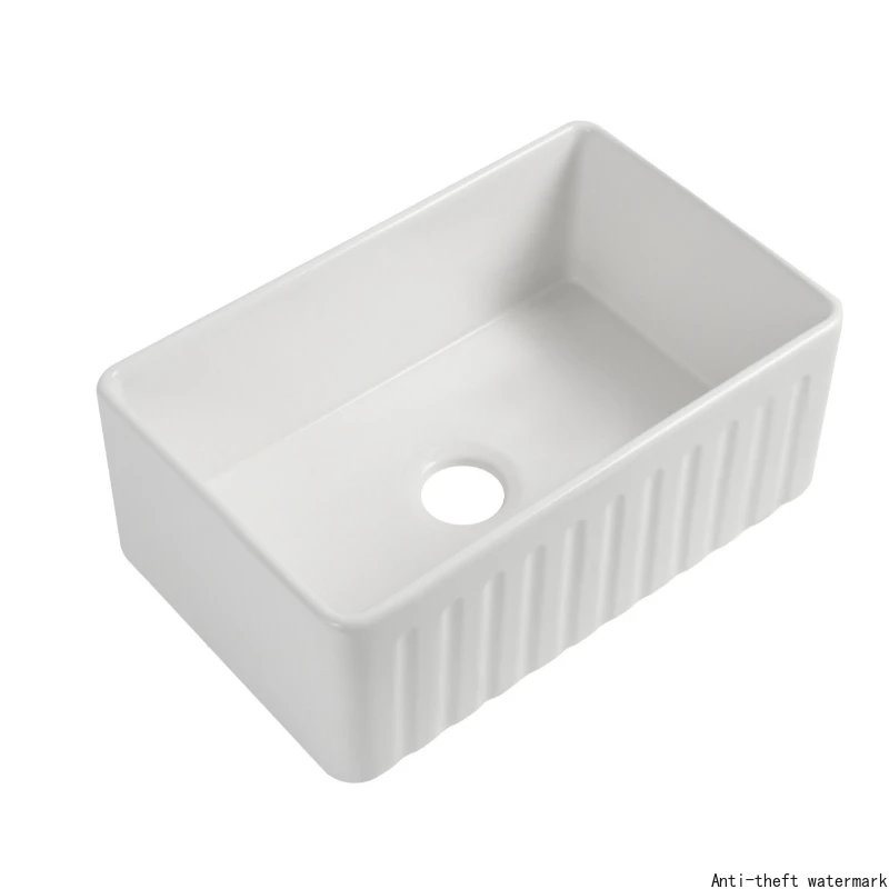 2025 - Fregadero de cocina vertical Lavabo de verduras de cerámica Lavavajillas de doble cara Lavabo bajo encimera de un solo tazón grande de cerámica
