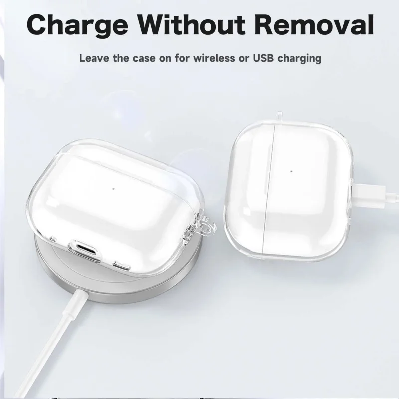 Clear Soft TPU Earphone Case with Lanyard Strap for Airpods Pro 3 2nd Generation Air Pods 4 2024 Gen Cover Accessories