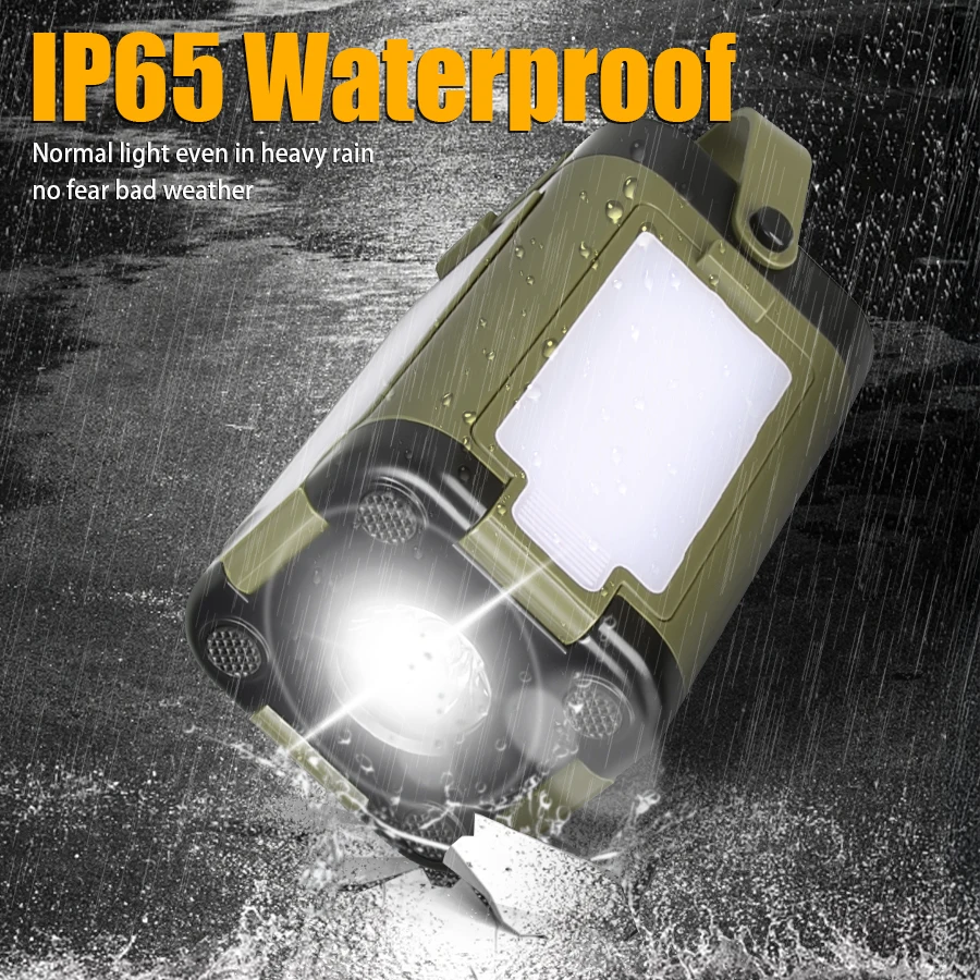 ソーラーキャンプランタン充電式ledテントライト5モードポータブル電源バンク防水緊急ランプ屋外釣りハイキング用