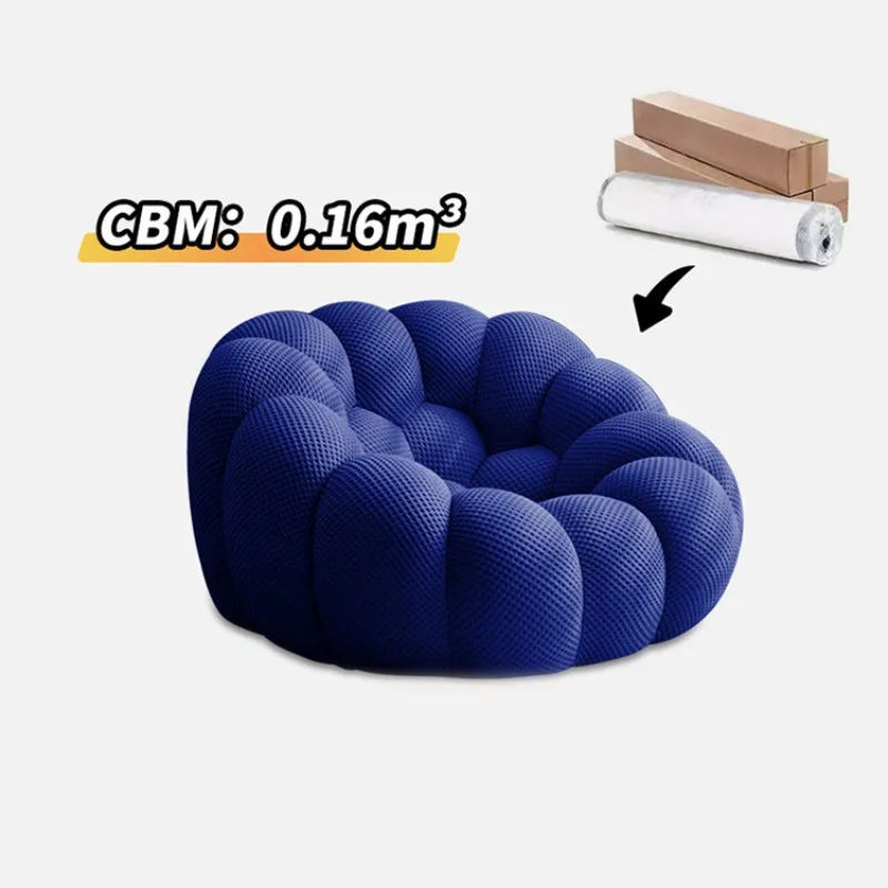 Vacuum Compression Sofa, Three-person Single Curved Living Room Fabric Sofa