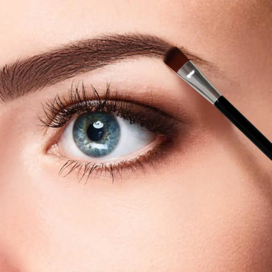 20 stuks oogschaduwborstel, wegwerp wenkbrauwborstel, draagbare schuine wenkbrauw eyelinerborstel, twee in één make-upborstel, oog s