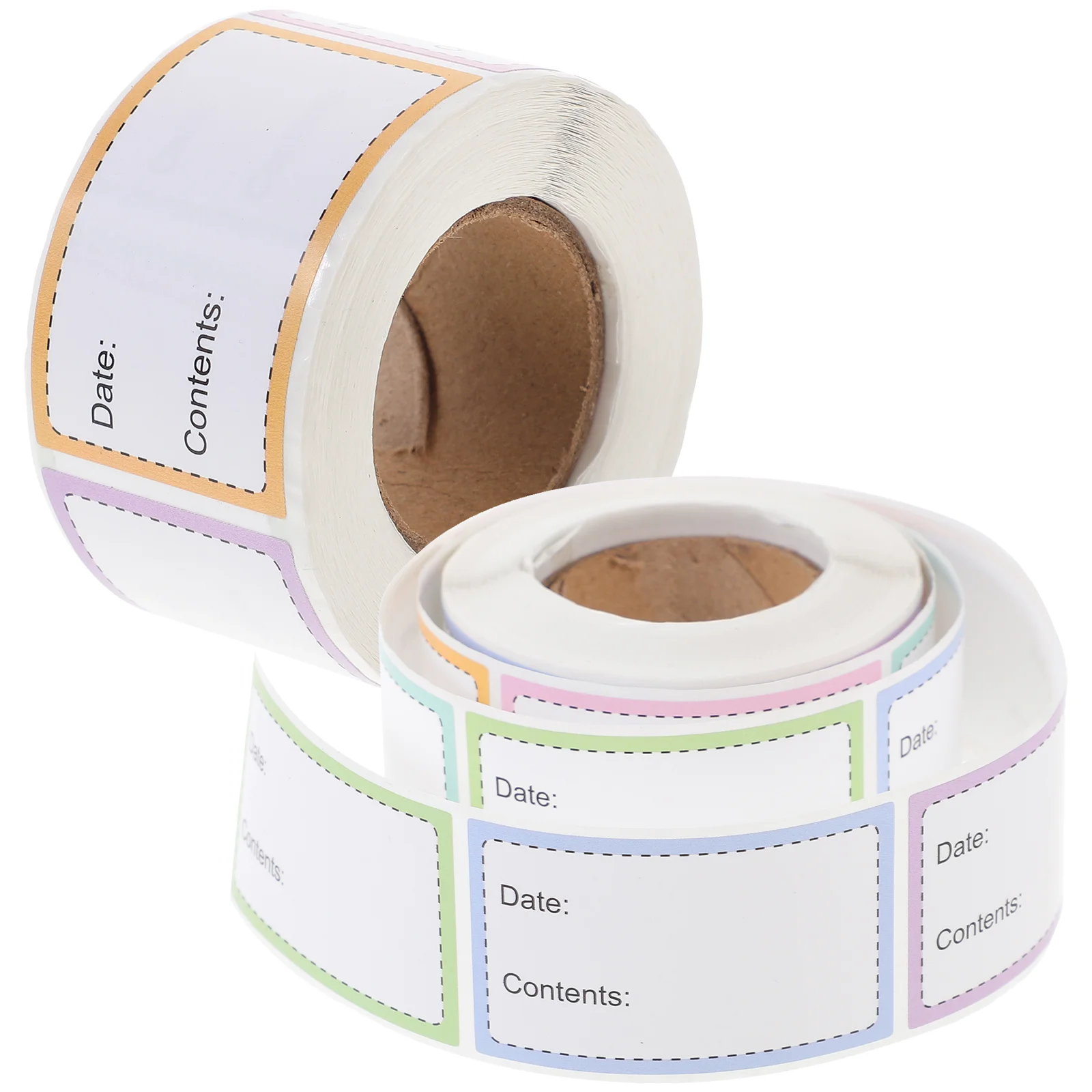 2 Rolls File Identification Stickers Adhesive Removable Food Labels Refrigerator Storage Jar Paper