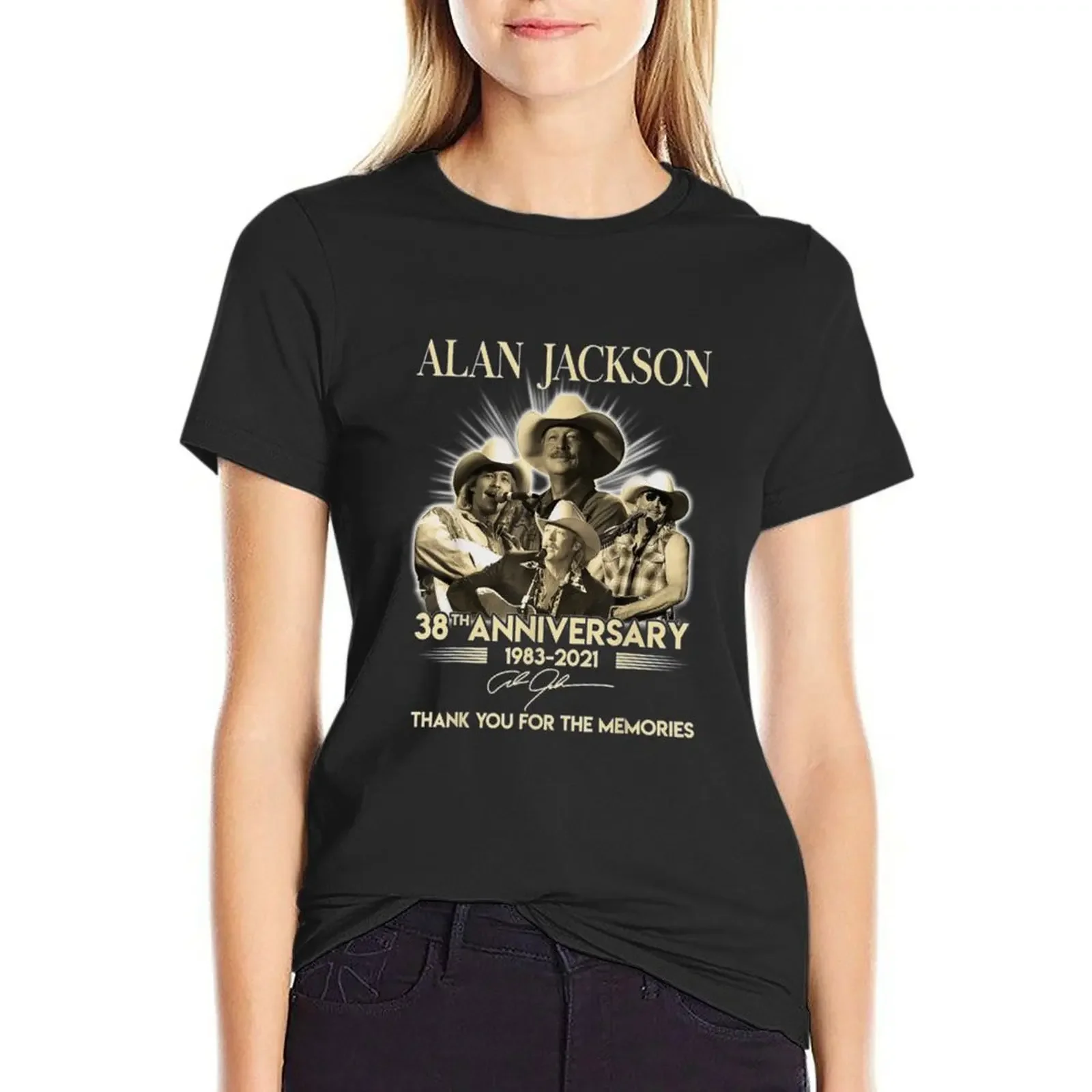 

Alan Art Jackson Limited Design Gift For Fans T-shirt summer top Short sleeve tee Women t shirt