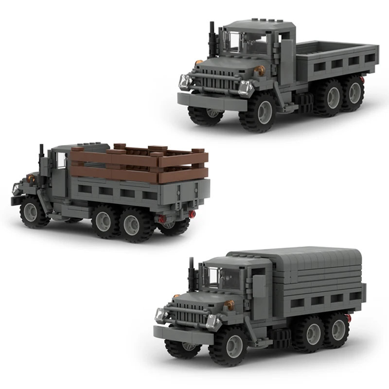 Militaire Ww2 Voertuig Truck Model Verkeer Amerikaanse Auto Collectie Moc Us M35 Model Bouwstenen Kit Bakstenen Speelgoed Kids Cadeau