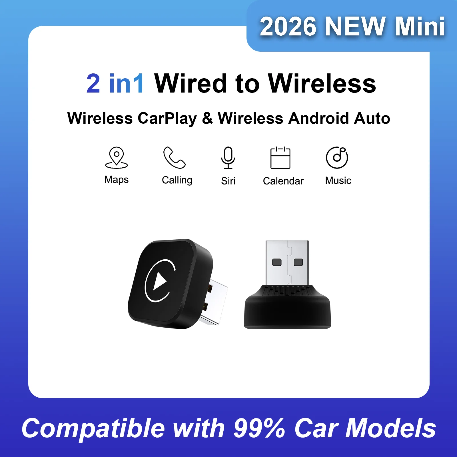 Ezonetronics 2in1 Wireless CarPlay Dongle Wireless Android Auto Adapter AI Smart Box For Car With Wired CarPlay Car Intelligent
