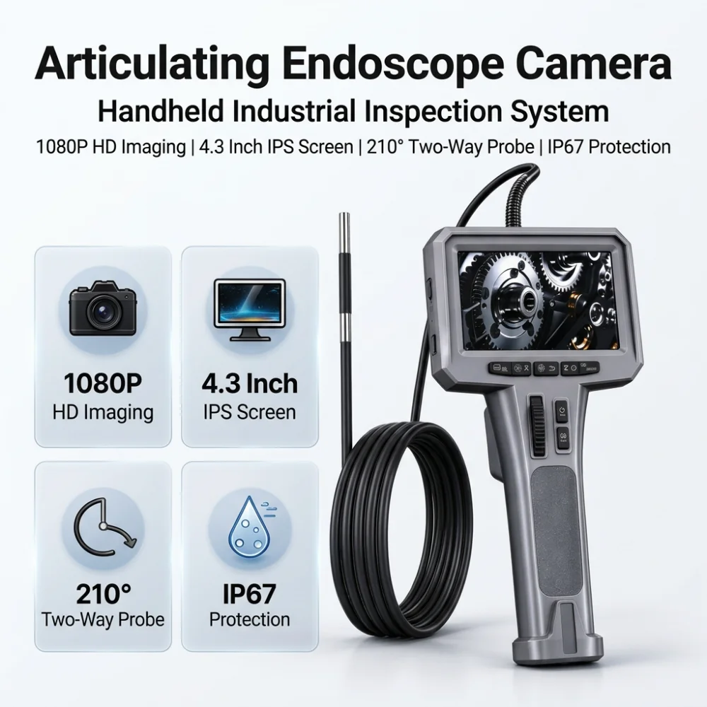2MP Industrial Borescope Camera 4.3