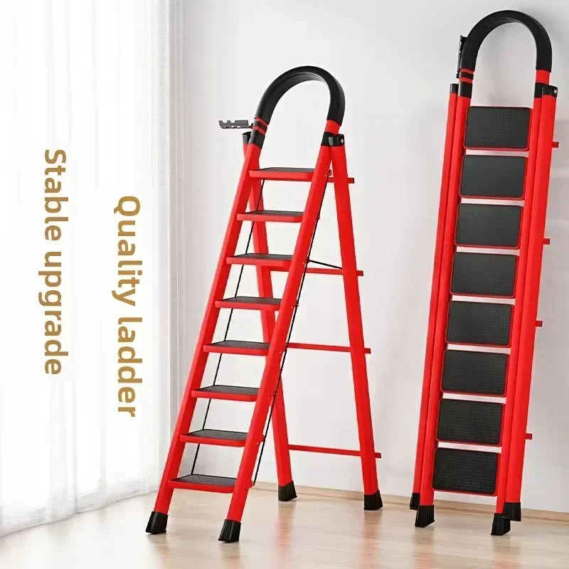 Herringbone ladder Household ladder Folding telescopic multifunctional indoor stairs Thickened climbing ladder Escalator