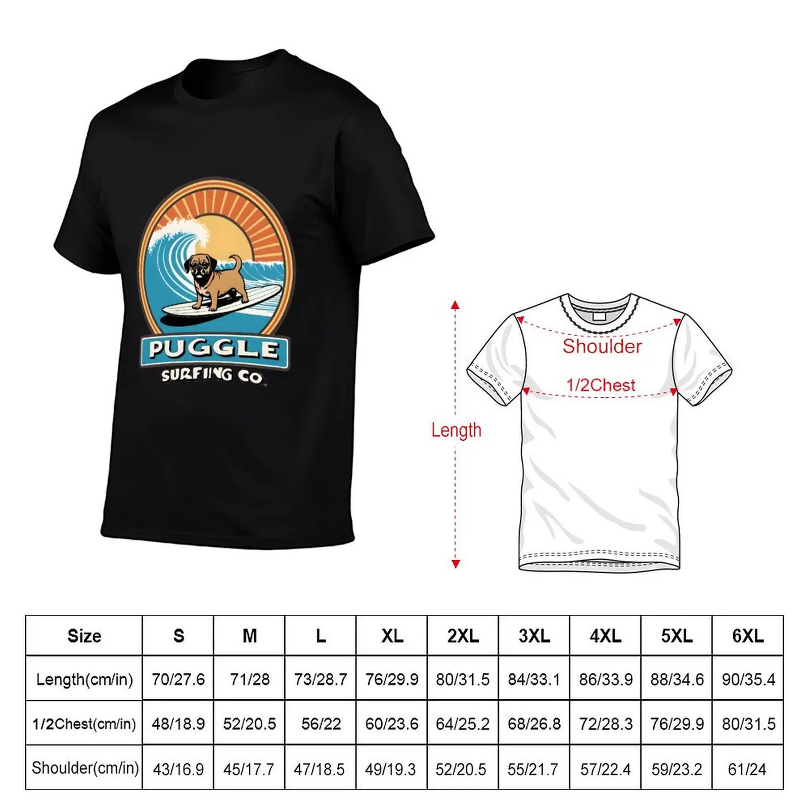Puggle Surfing Co. T-Shirt Plus Size Summer Short Sleeve T-Shirt