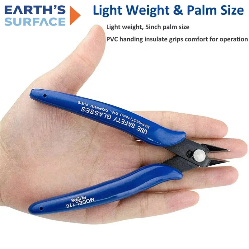 Carbon Steel Multi-Functional Pliers, Electrical Cable Cutting Side Flush Nipper Snips for Household Hand Tools