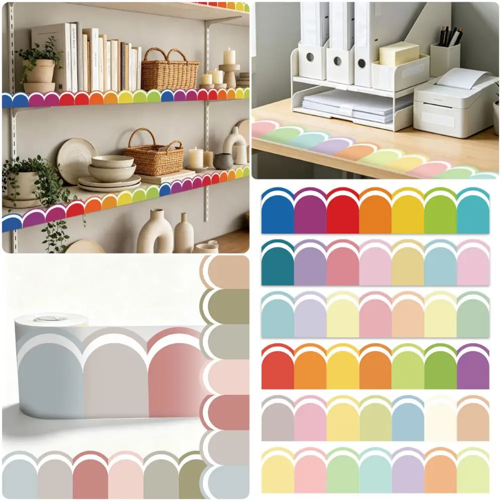 Multicolor Blackboard Border Stickers Self-Adhesive 10 Meter Wall Decorative Border Sticker Clean Printing