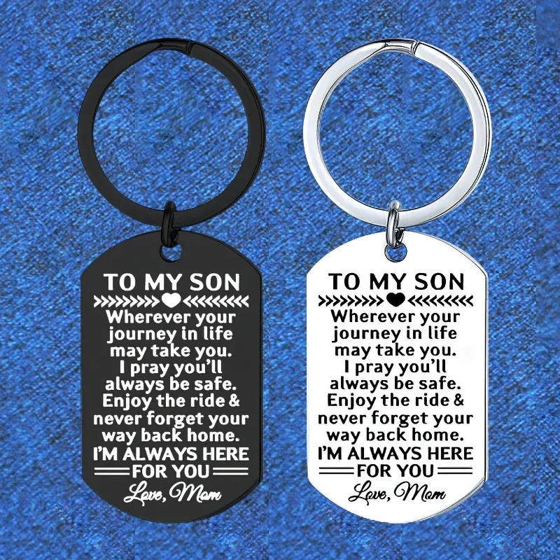 To My Son Love Gifts Keychain Pendant Metal Enjoy The Ride, Graduation Christmas Gifts Key Chain Keyring