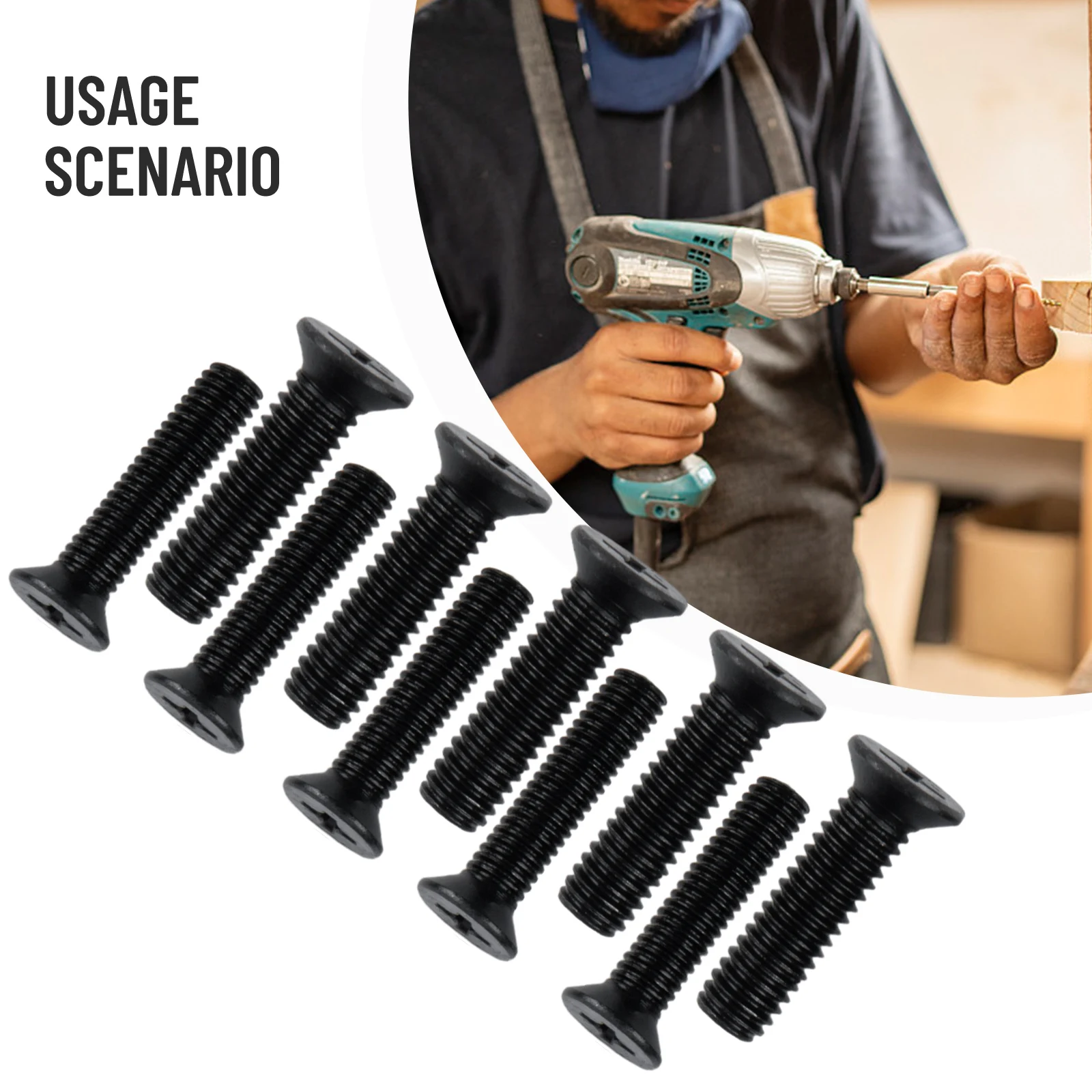 Fasteners Screws Power Tool Accessories Drill Chuck Fixing Screw For 1/2inch Left Hand Shank Thread 10Pcs 20mm