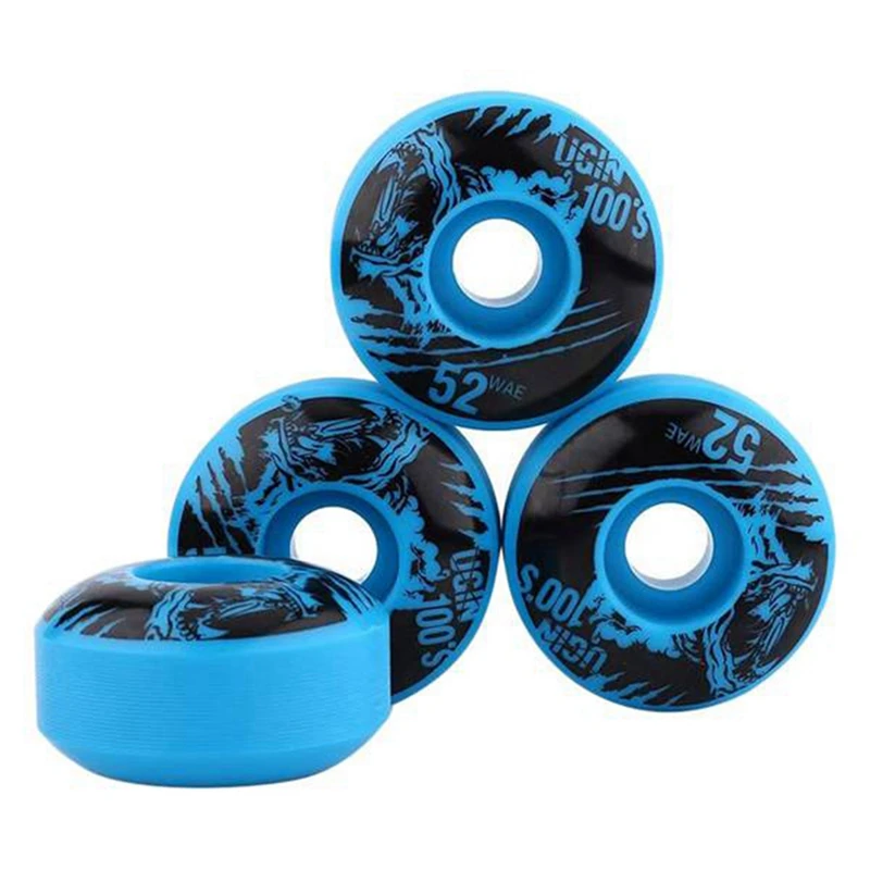 UGIN 4Pcs Skateboard Double Wane Wheels Skateboard Wheels High Rebound Surfboard Wheels Resilient PU SHR-100A