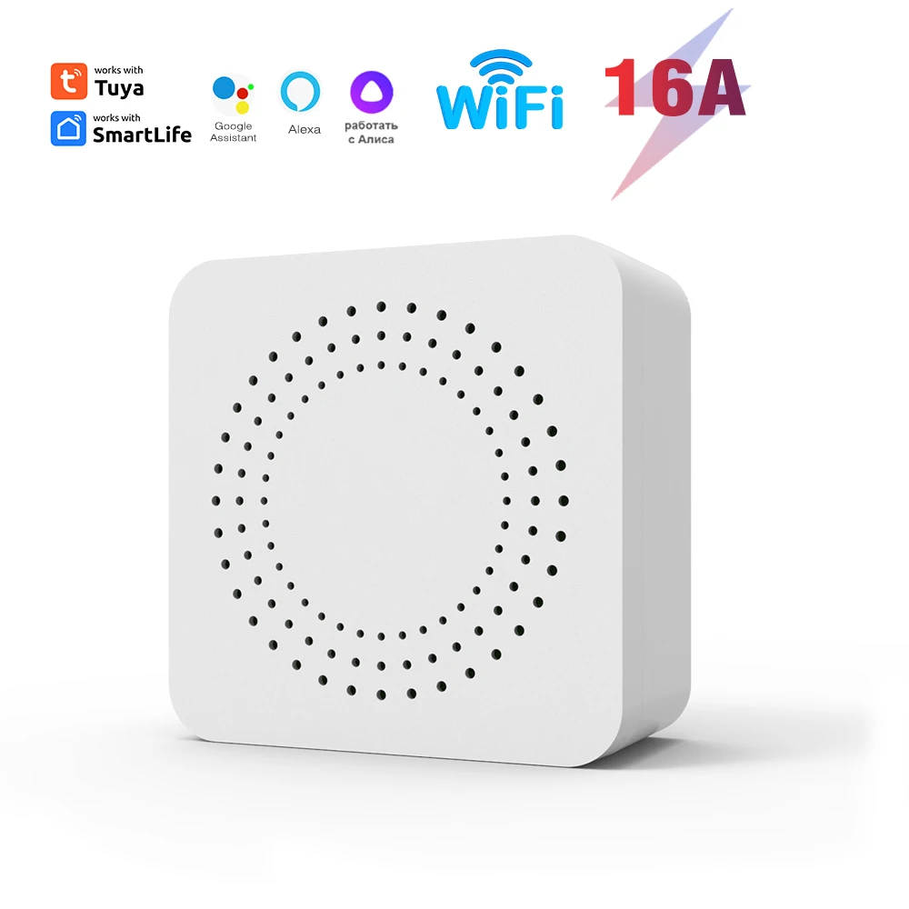 Módulo Tuya Smart Home Automation, Interruptor WiFi, Interruptores de 2 Vias, Alexa, Alice, SmartLife, 16A