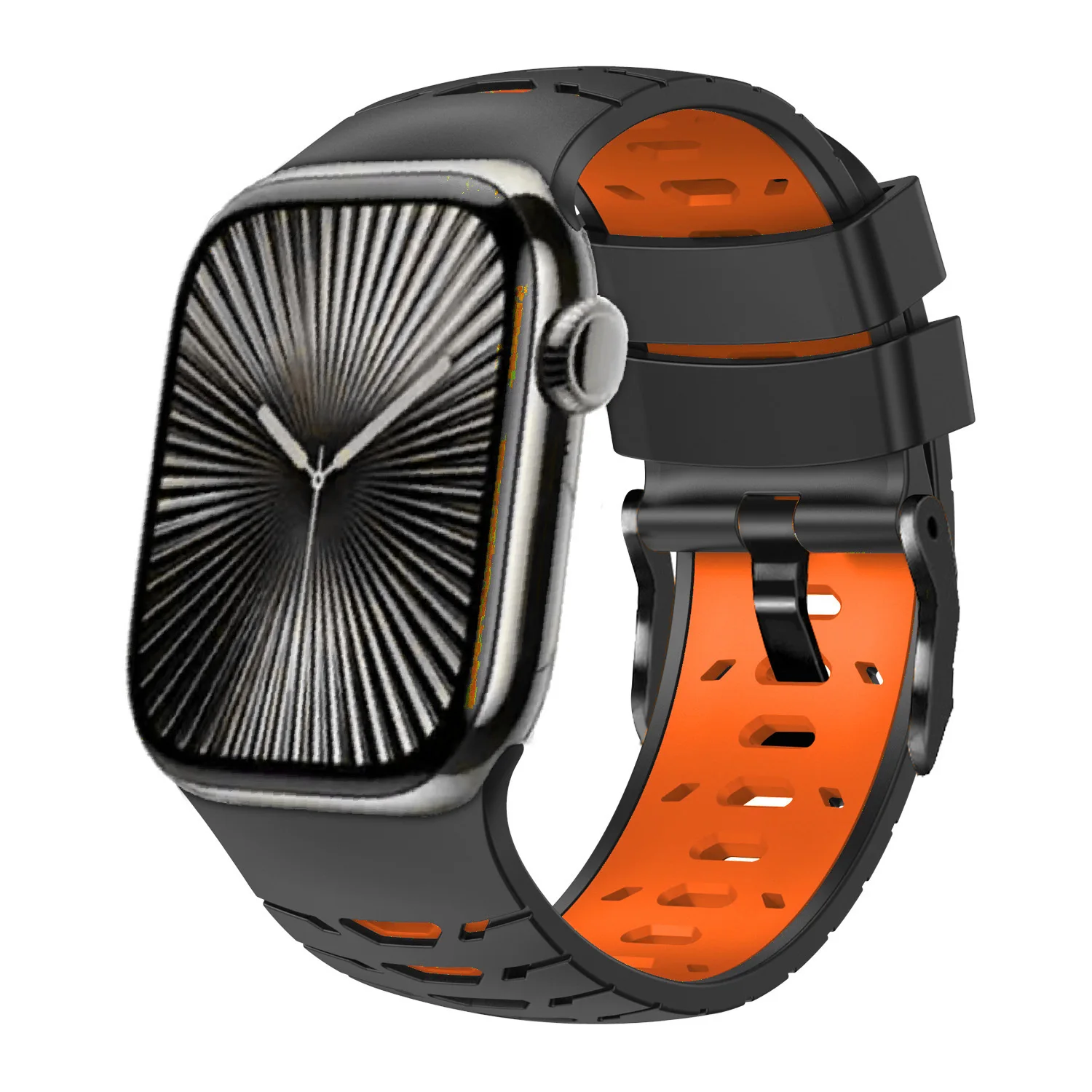 Sport Silicone Strap for Apple Watch band 45mm 44mm 49mm 42mm Metal belt Bracelet iWatch series 9 8 7 6 3 5 se Ultra 2 Accessory