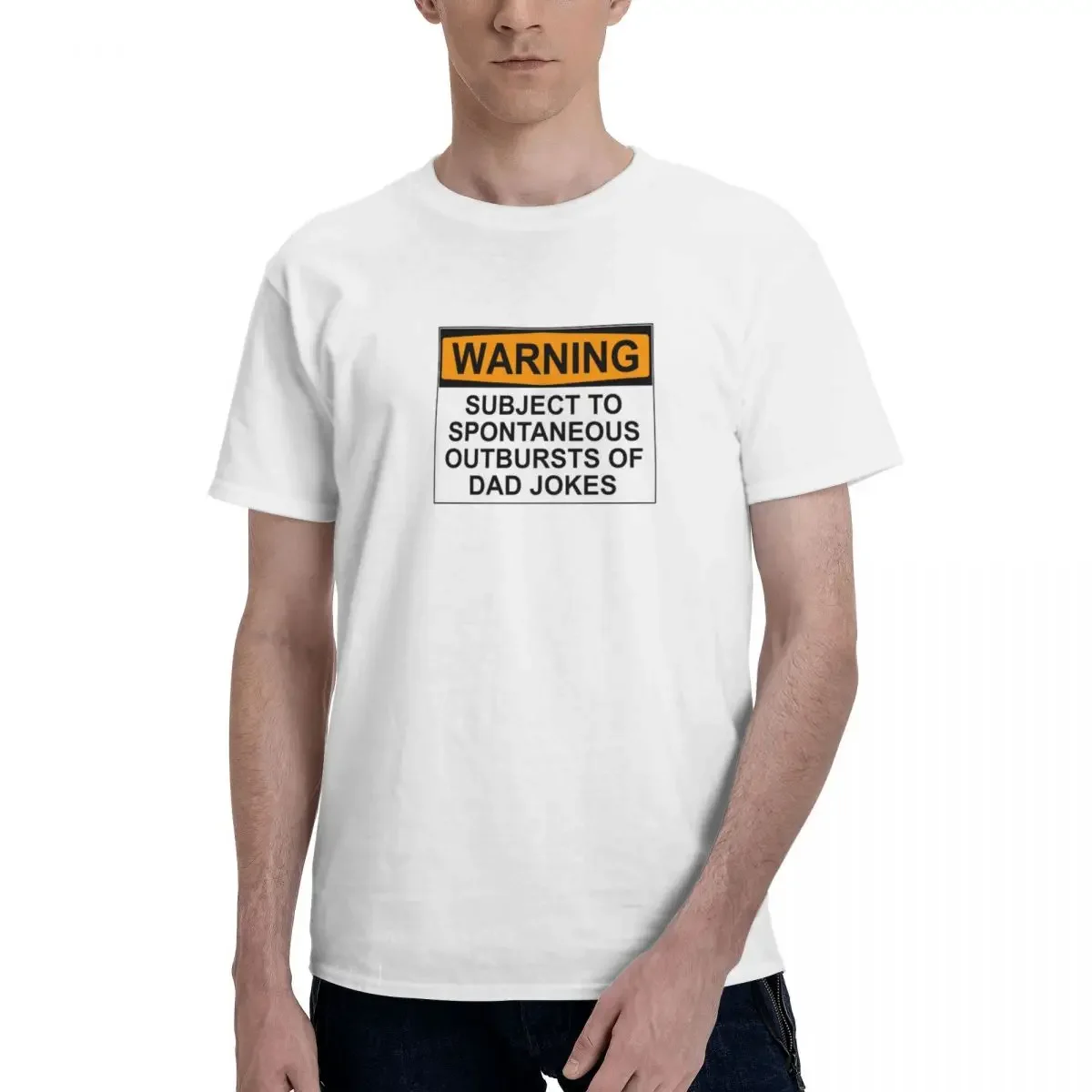 Warning Subject To Spontaneous Outbursts Of Dad Jokes 100% Cotton T-shirt Men Fashion T Shirts Men Round Neck Short Sleeve S-6XL