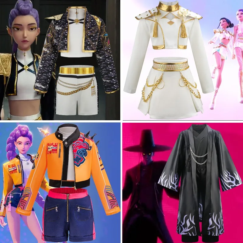 Enfant Halloween fête vêtements k-pop Rumi Zoey Mira enfants Cosplay Huntrix Costume impression 3D chasseurs de démons Cosplay Costumes de scène