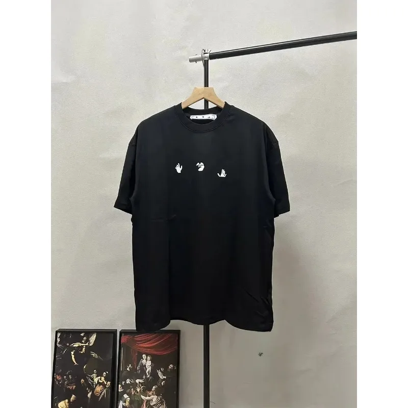 

Модная уличная брендовая летняя футболка Abloh высокого качества, новые футболки с круглым вырезом и короткими рукавами с логотипом, женские повседневные футболки