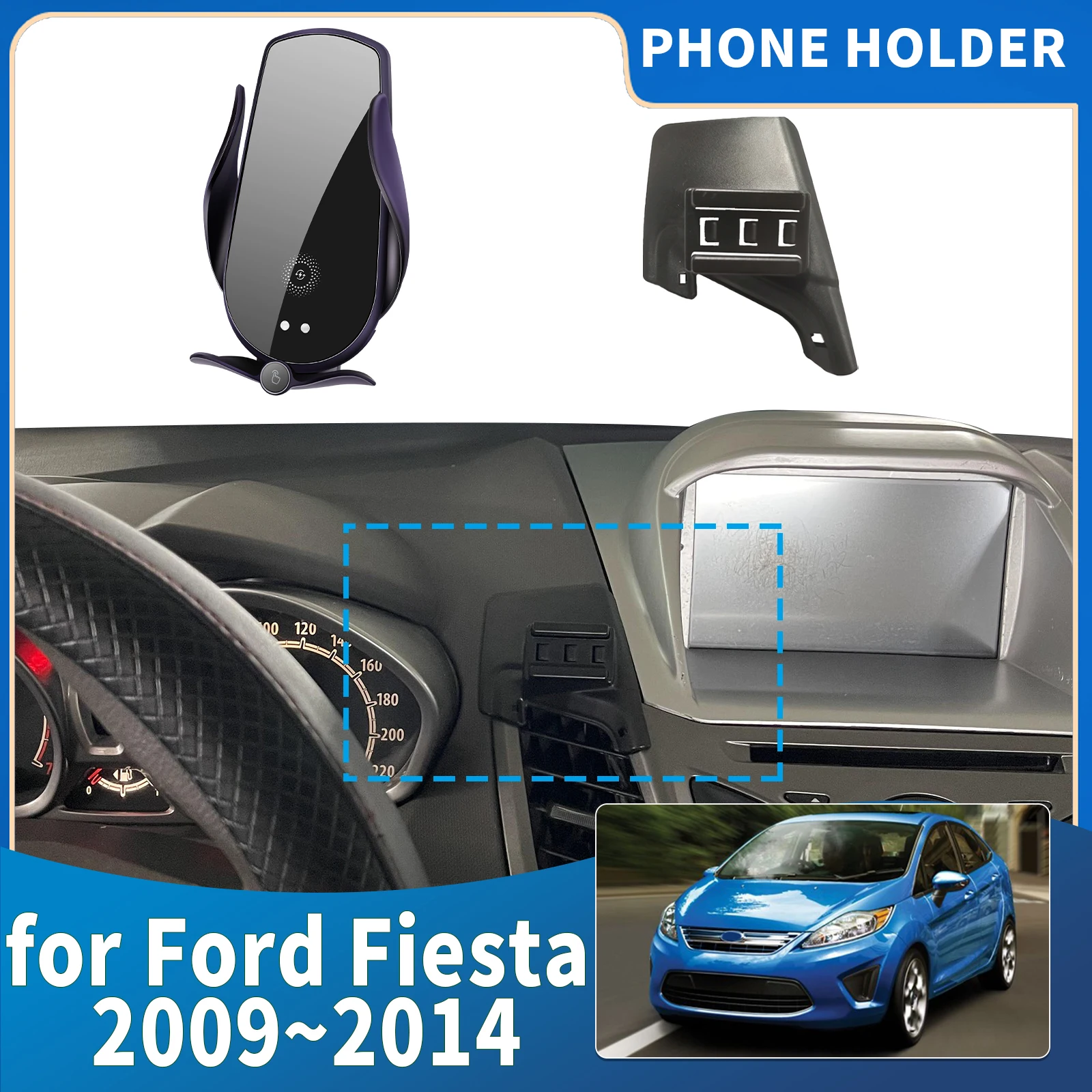 

fit for Ford Fiesta 2009 2010 2011 2012-2014 Integrated Screen Mount Phone Holder Mount Car accessoires