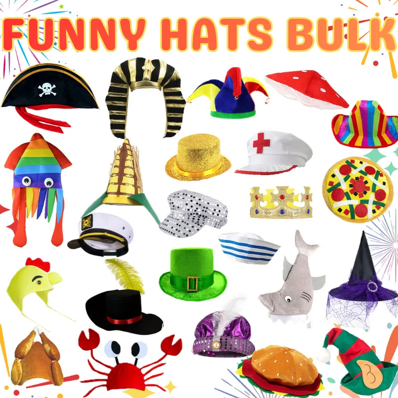 

12/24 шт. разные забавные шапки, сумасшедшие вечерние шапки для фотобудки, реквизит, карнавальное платье, вечеринки на день рождения