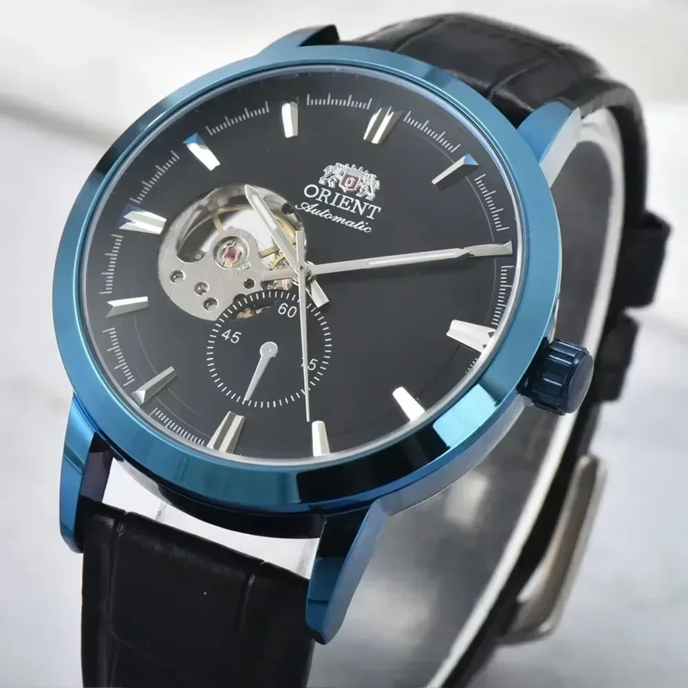 DFDG Sports Automatic Mechanical Unisex Orient Watch Skeleton Personalized Dial World Time