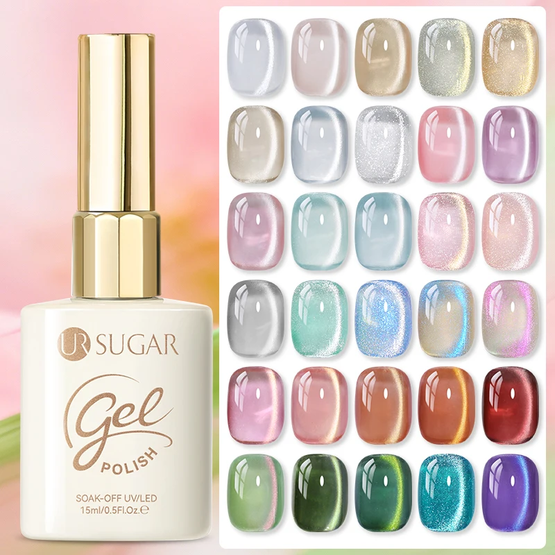 UR SUGAR Esmalte de Uñas Magnético de 15ml, 18 Colores, Gel Magnético Semipermanente UV/LED, Removible, Brillo, Diseño Vanrish