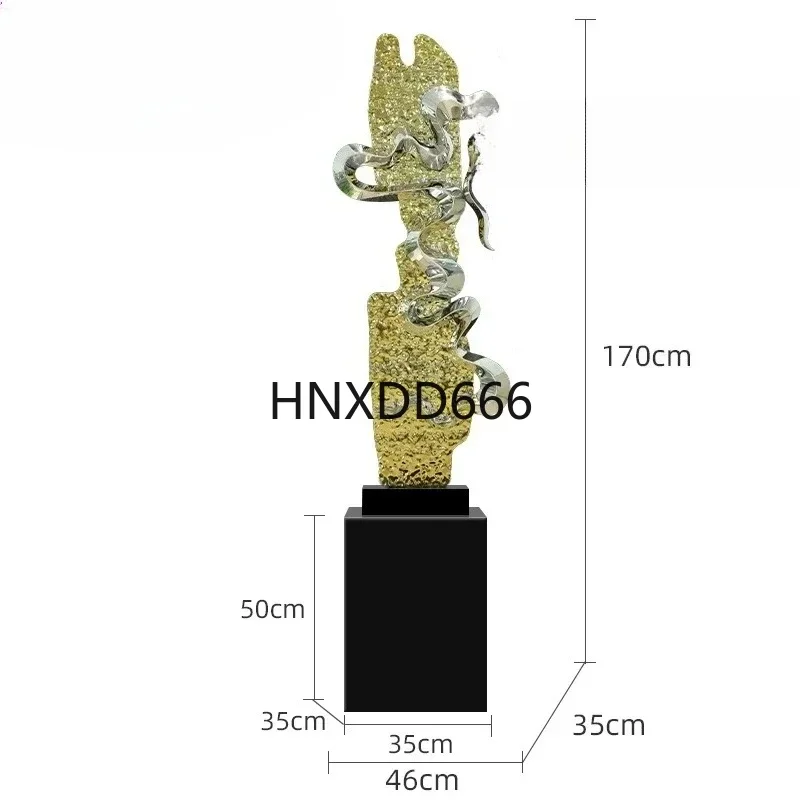 

ExquisLiving room large floor stainless steel ornaments hotel decorative artworks