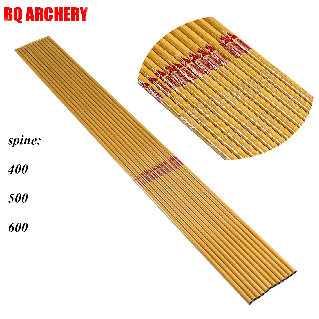 

Carbon Arrows Shaft for Compound Bow, Traditional Bow Hunting, 100% Carbon, Spine 300, 400, 500, 600 Spine, ID6.2mm, 12Pcs