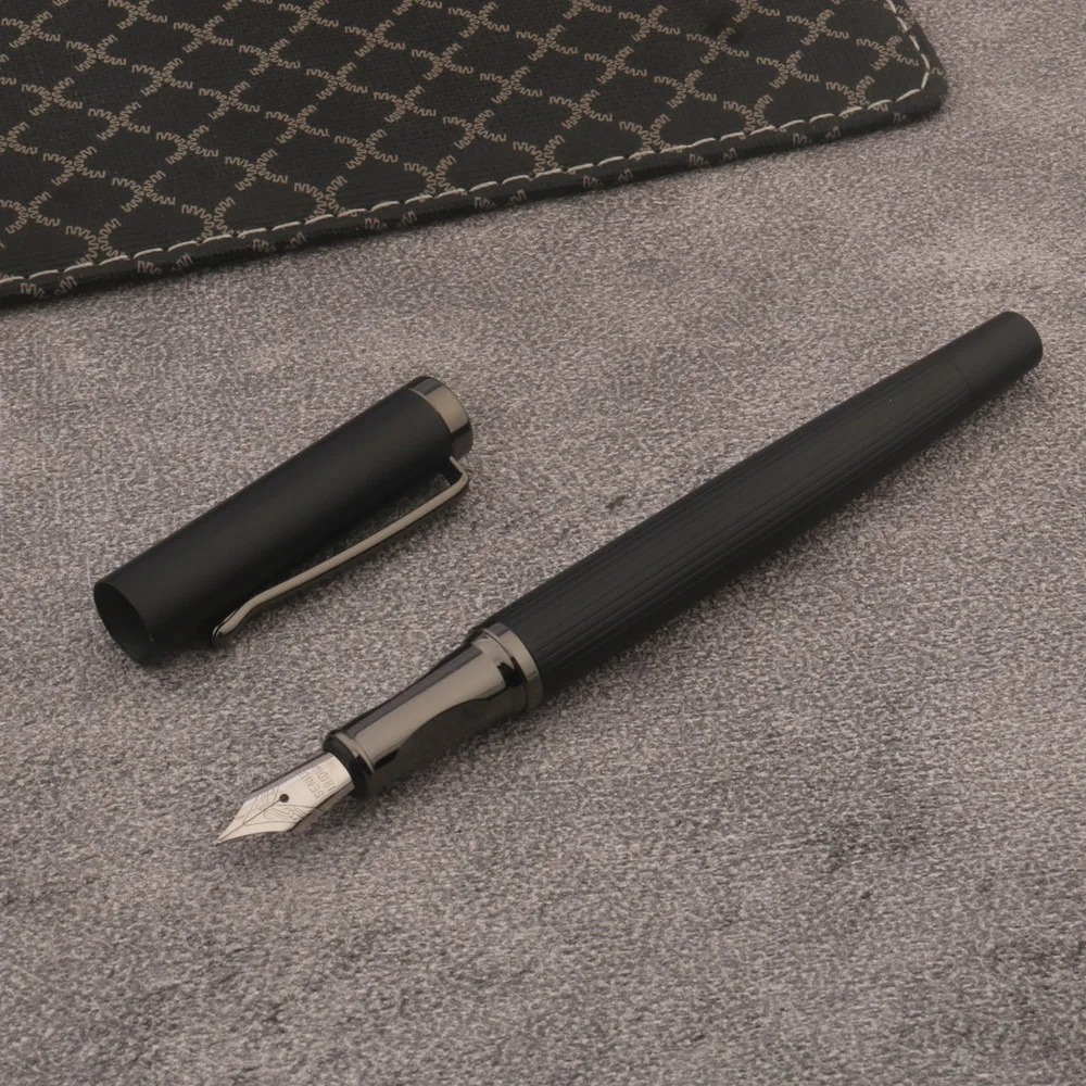 1pc metal fountain pen black Gun gray Roman Column Student Stationery Office Supplies image 5