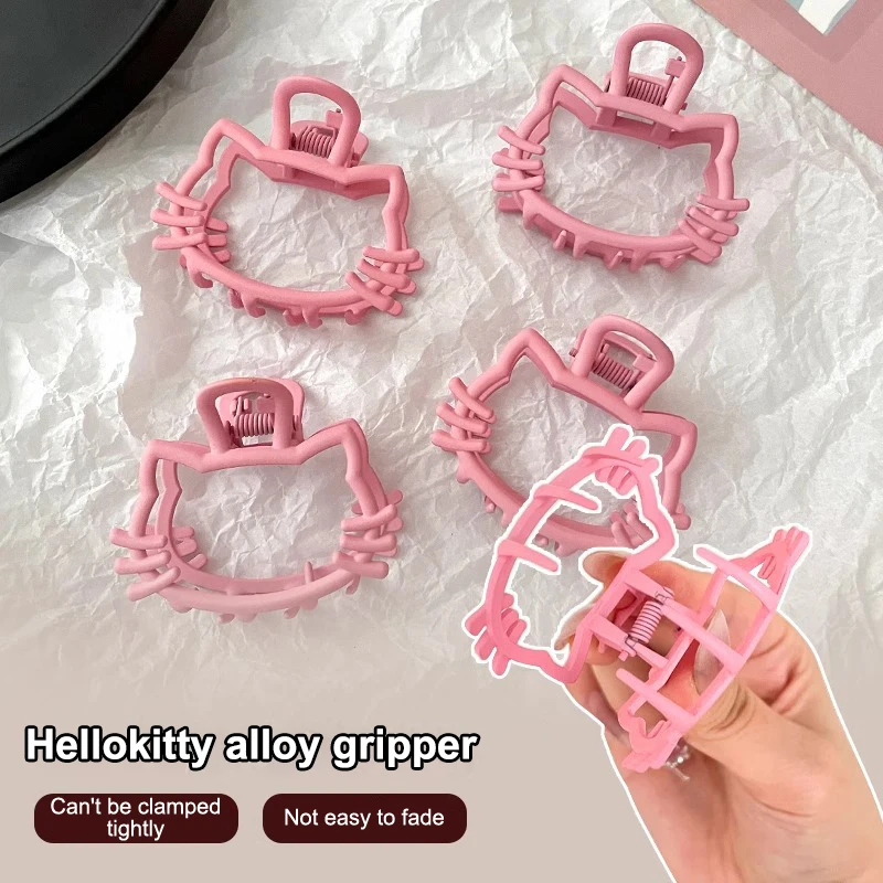 

Kawaii Hello Kitty Hair Clip Metal Y2k Hello Kitty Things Hairclips Accessories Hairpins Girly Pink Jewelry Cartoon Hair Clip