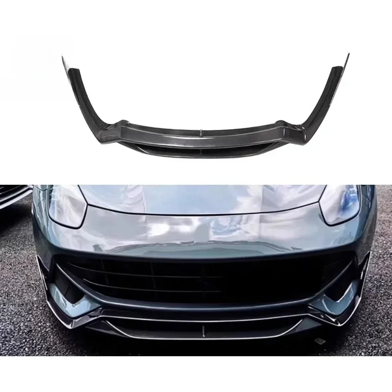 

New! For Ferrari F12 DMC Style 2013-2015 Carbon Fiber Front Lip Three Section Front Shovel Chin Front Bumper Spoiler Body Kits T