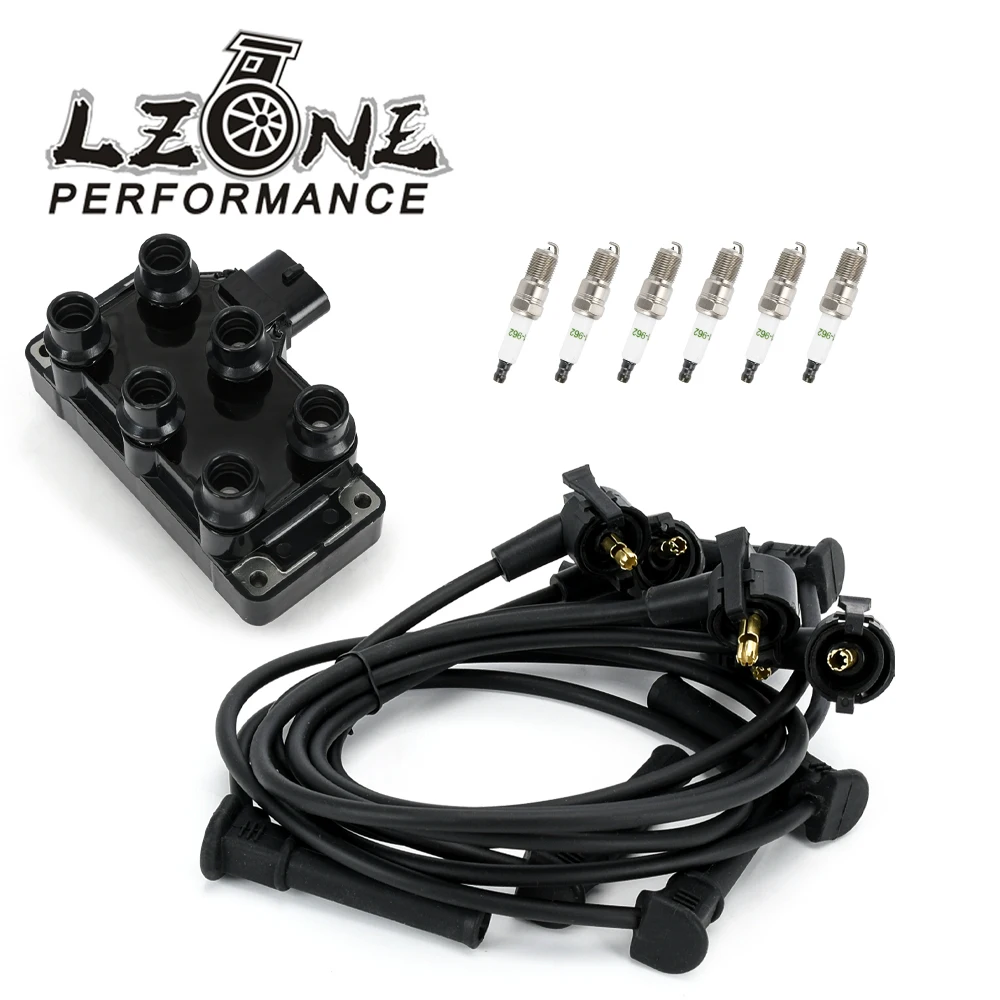 

Для Ford Aerostar E-150/250 Explorer F-150 Ranger V6 90-10 Набор из 1 катушки зажигания DG452 и 6 шт. 41-962 Свечи зажигания и комплект проводов