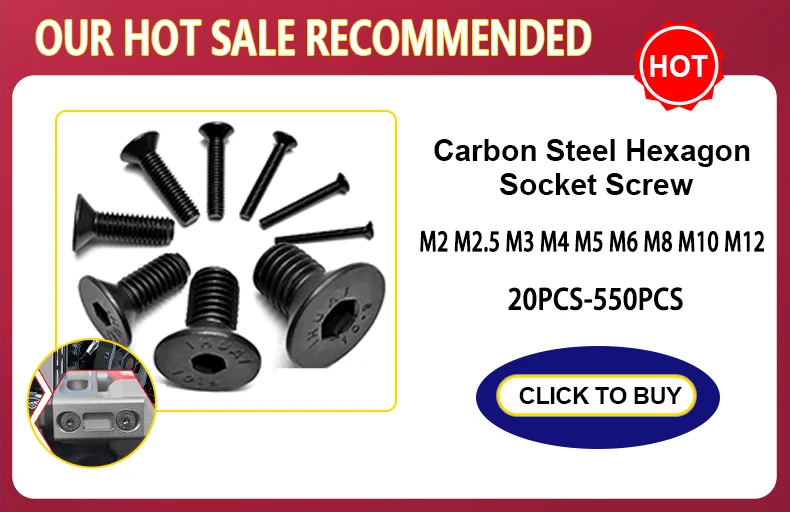 10–200 Stück G10,9 schwarzer Kohlenstoffstahl DIN7991 Innensechskant versenkt ISO7380 runde Innensechskantschraube M2 M2,5 M3 M4 M5 M6M8 – Detail 5