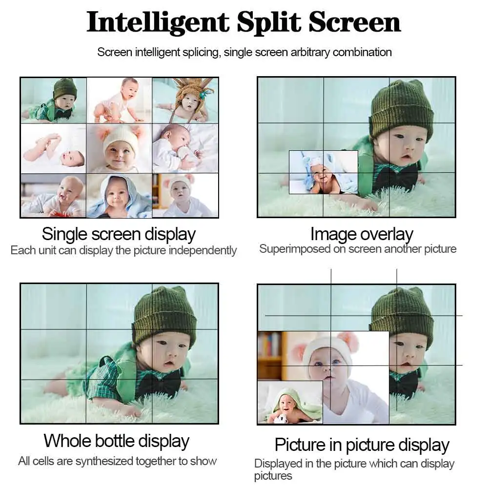 49 55 Inch Indoor Advertising Screen 4K Display 2X3 3X3 2X2 Multi Splicing Ultra Narrow Bezel Lcd Video Wall