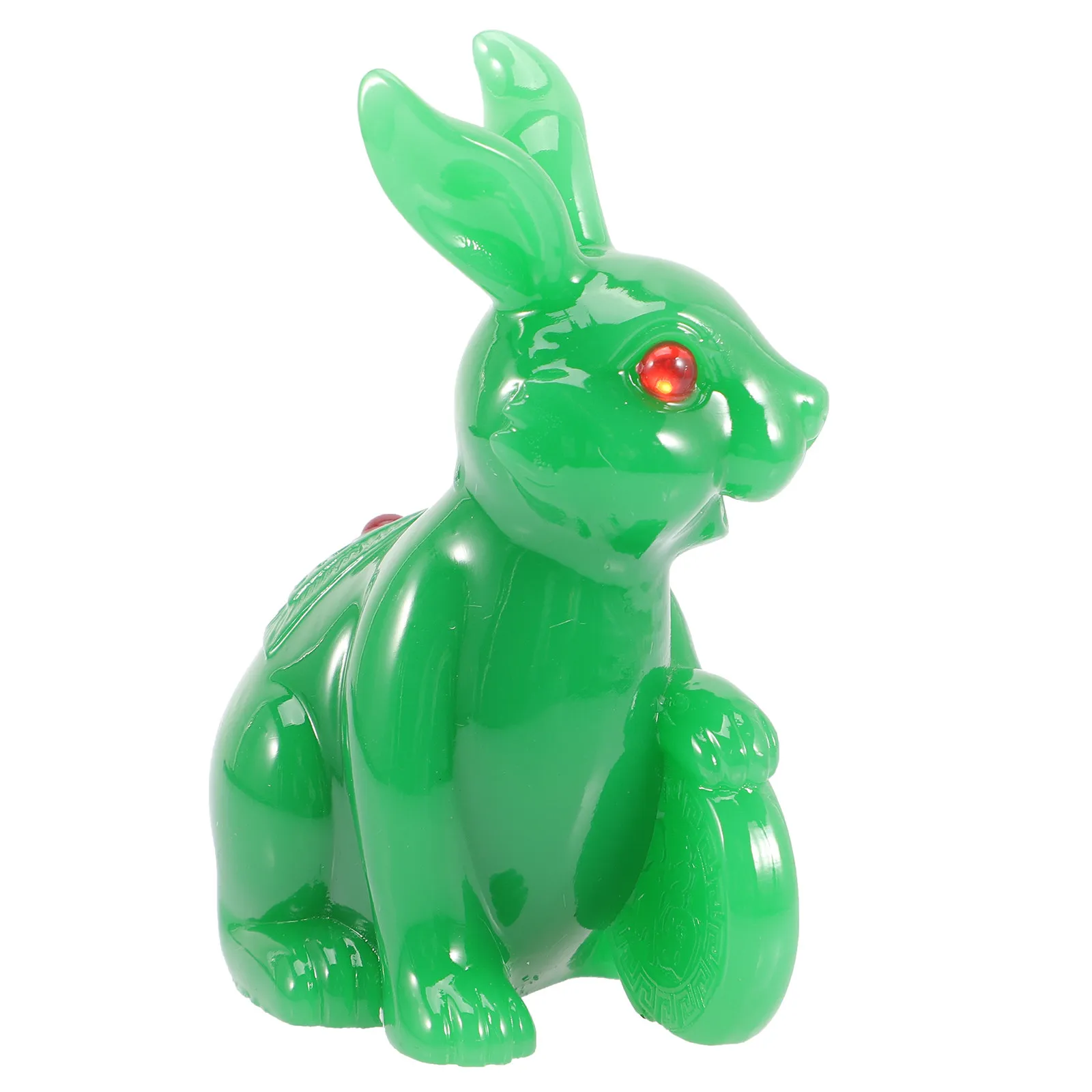 Resin Rabbit Statue Cute Bunny Desktop Decor for Home Office Table Decoration, Vivid Easter Year Ornament