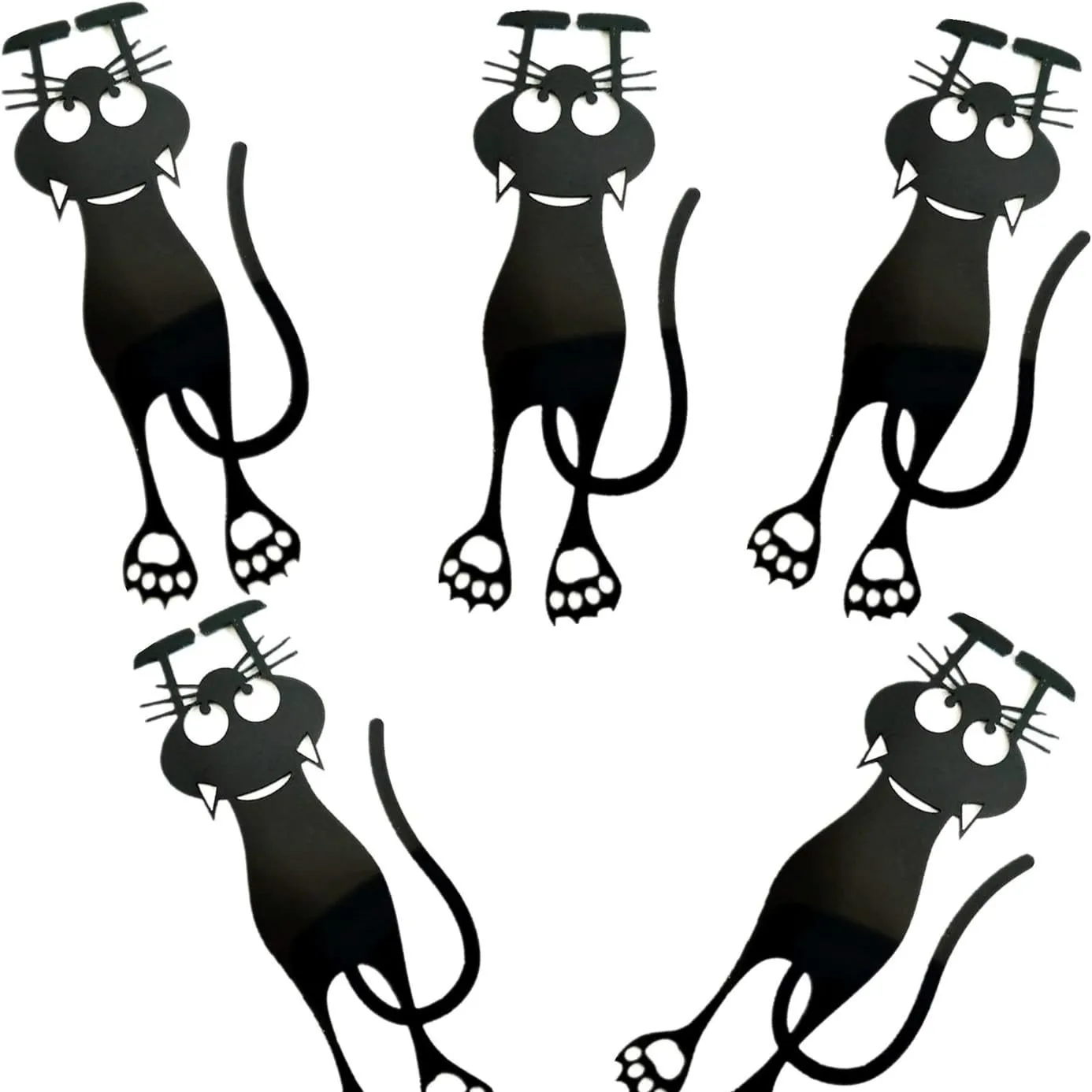 1/2/5/pcs de marcapáginas huecos de acrílico, creativos marcapáginas colgantes con diseño de gatito negro, son excelentes regalos para lectores apasionados.