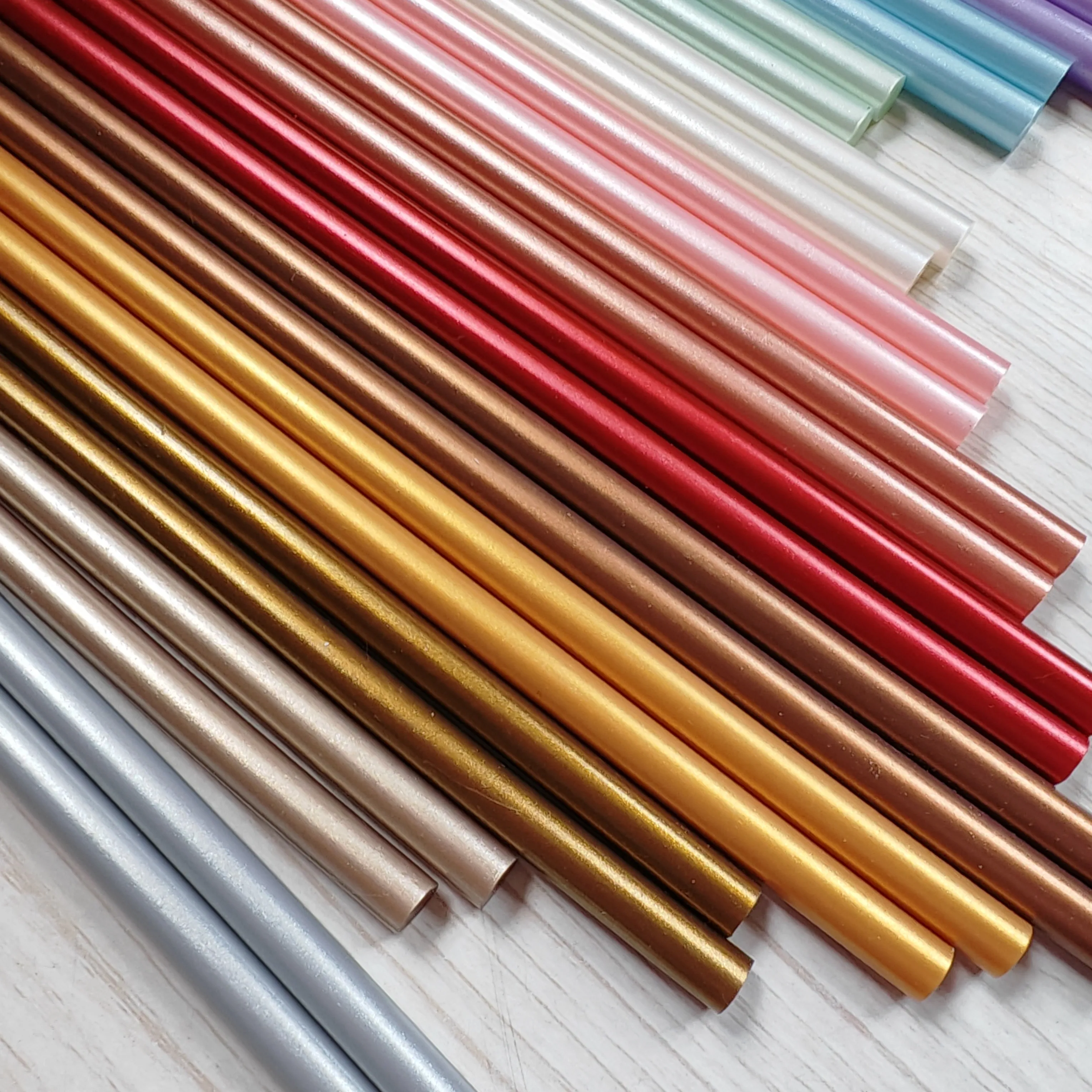 High Viscosity Metallic Gloss Hot Melt Adhesive Stick Golden Paint Wax Seal Professional For Electric Glue Gun 20pcs