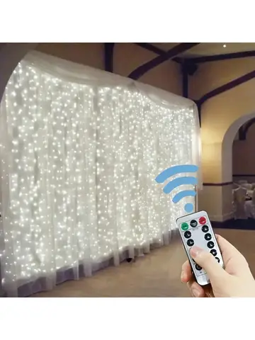 3/4/6m Curtain LED String Lights Garland USB Festoon Remote Control Fairy Garland Lights Christmas Decoration for Bedroom Home