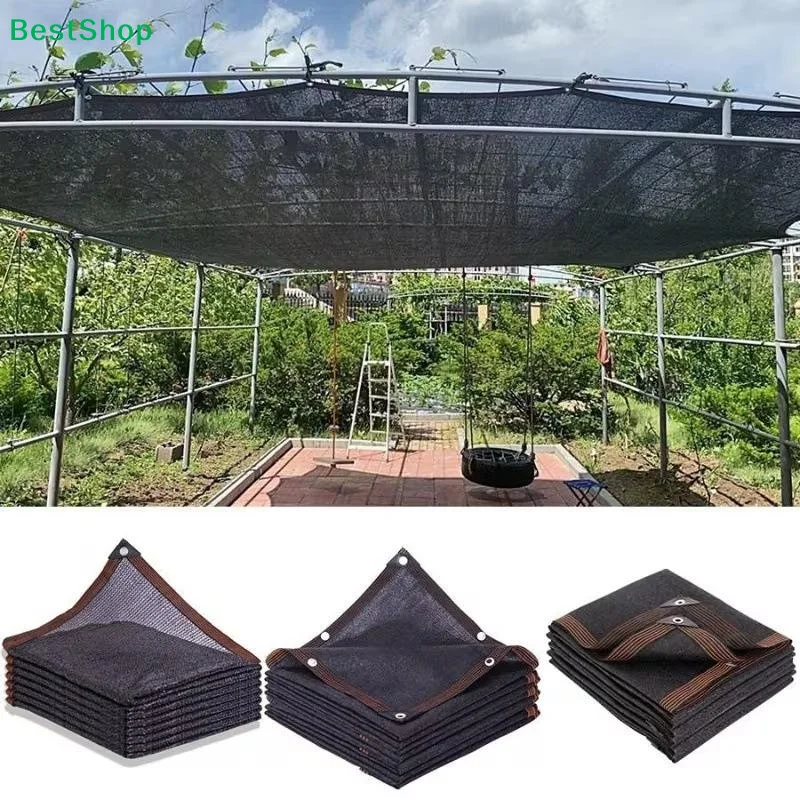 ★Black Sun Shade Net High Density UV Protection Breathable Tear Resistant Sunblock Cloth For Garden Patio Balcony Outdoor Use
