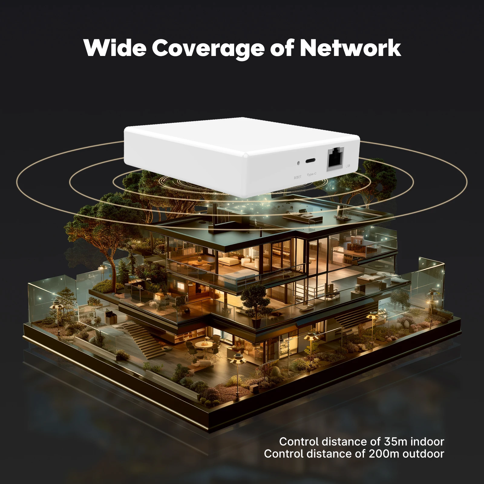 Golden Security Tuya Smart Home Matter ZigBee Gateway Supporting Thread google Assistant Home Kit Smart Things Smart Home Kit