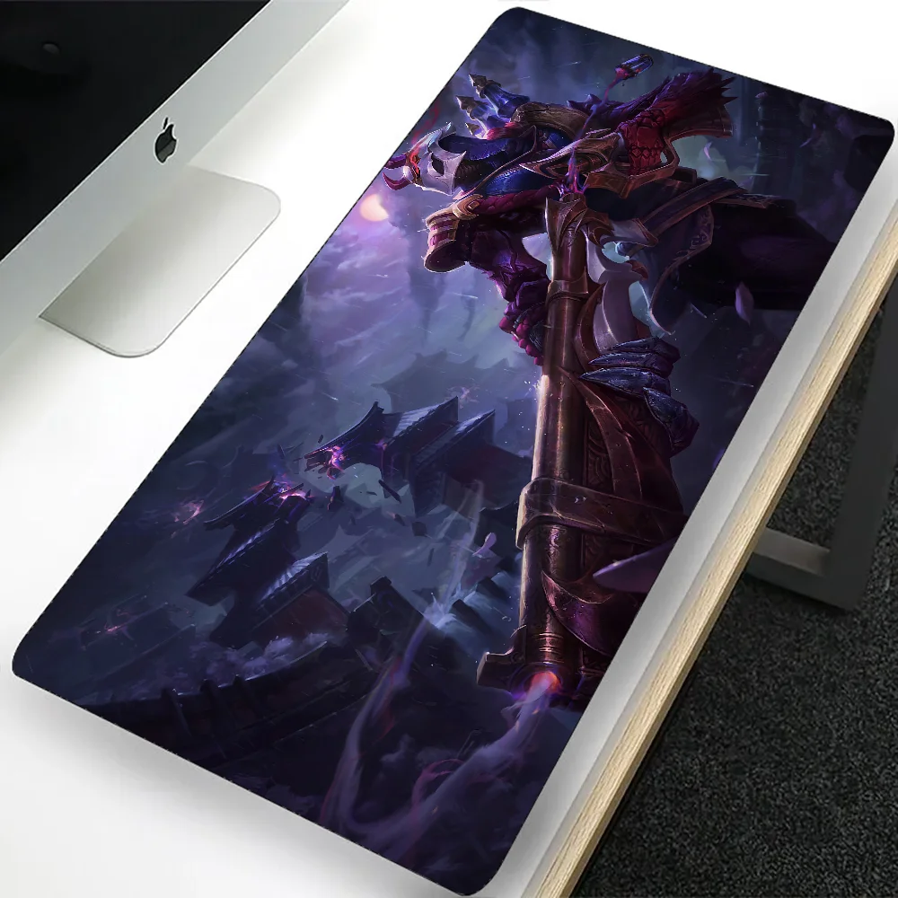 League of ATIONS End Blood Moon Skin Grand tapis de souris de jeu, ordinateur, sous-souris PC Gamer, ordinateur portable, polymères de clavier média, tapis de bureau