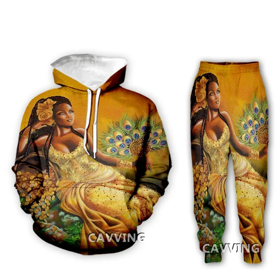 New Fashion Women/Men's 3D Print The Goddess of Africa : Oshun  Hooded Sweatshirts + Pants Trouser Suit Clothes Two-Pieces Sets