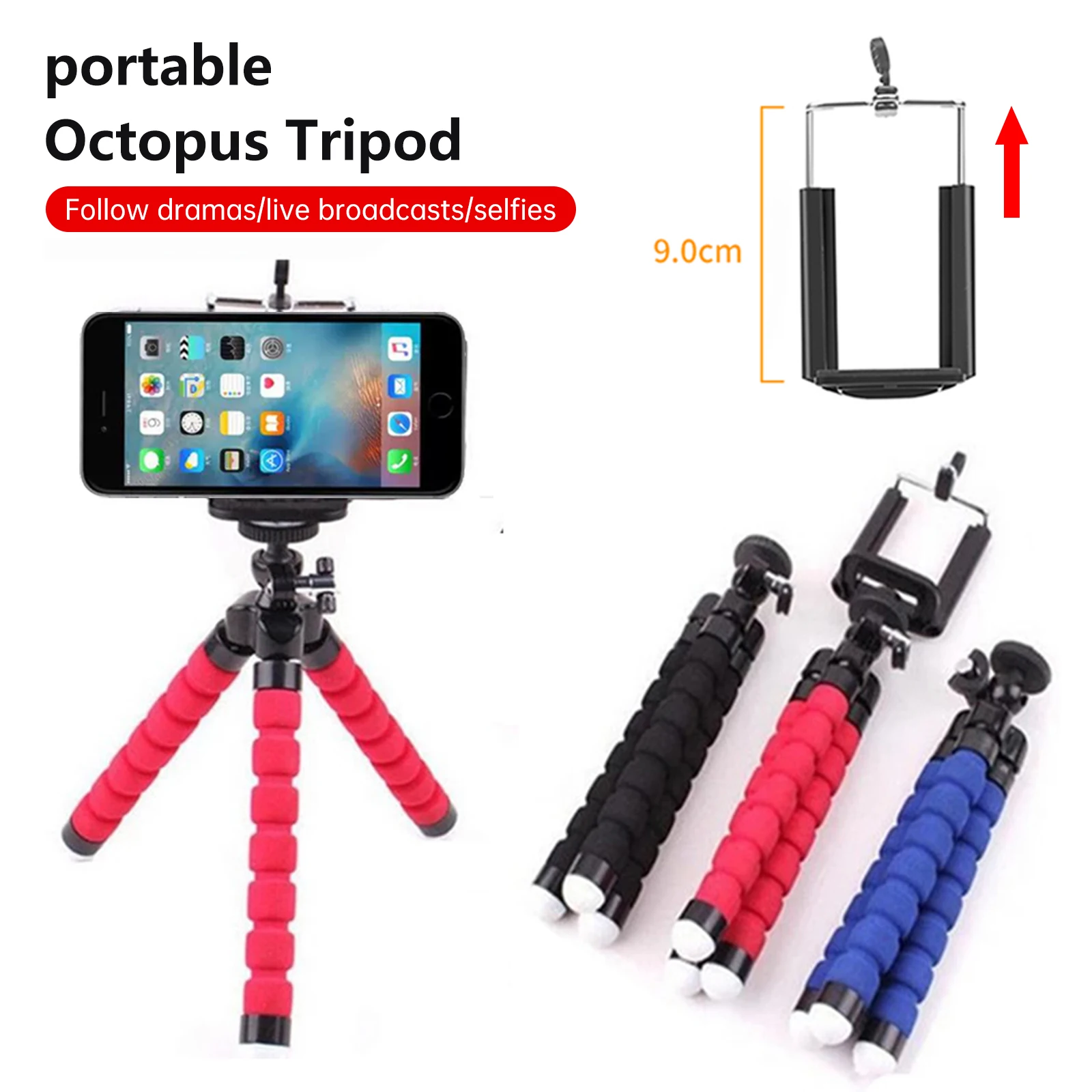 Tripod For Phone Mobile Camera Holder Clip Sports Camera Monopod Stand Octopus For Gopro Hero 11 10 9 8 Mini MAX Flexible Tripod